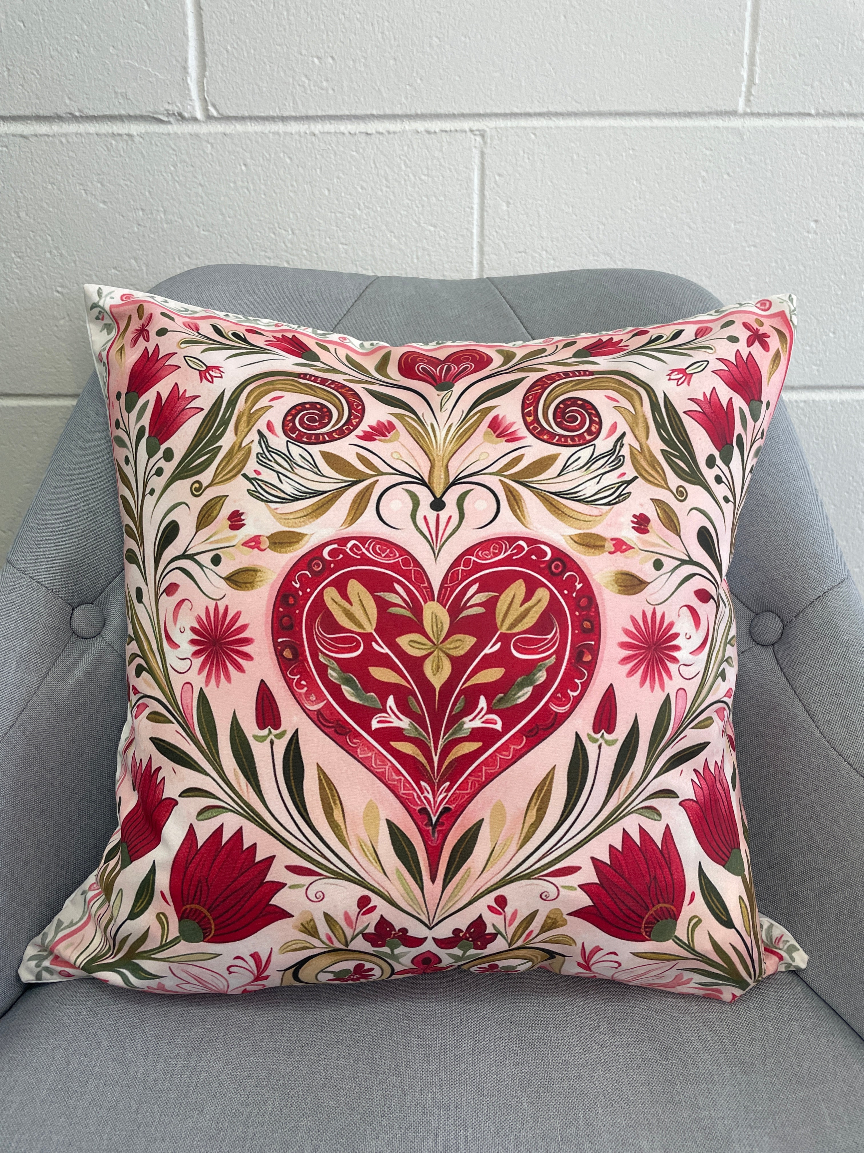 Floral Hearts Pillow