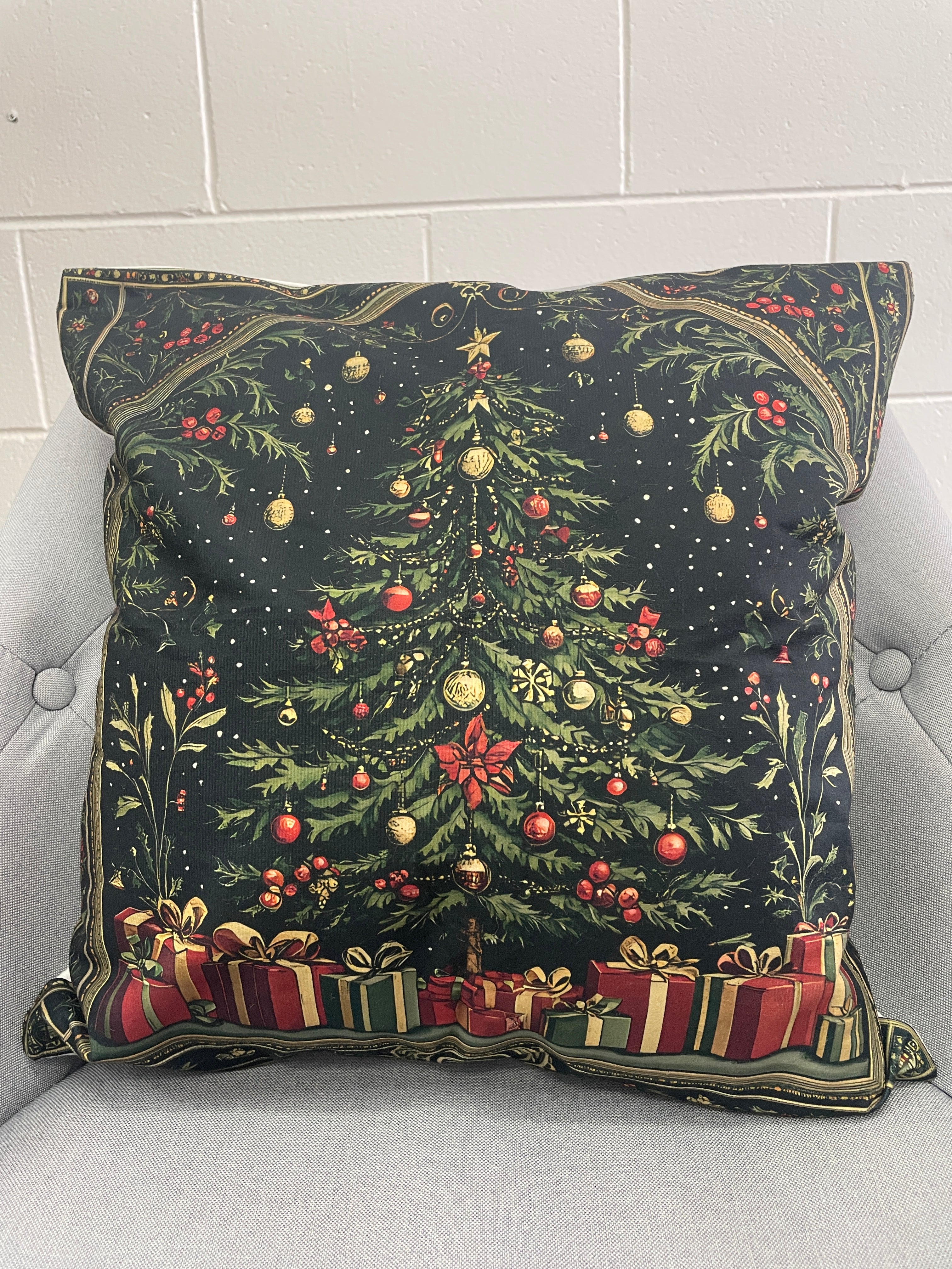 Christmas Tree With Presents Pillow