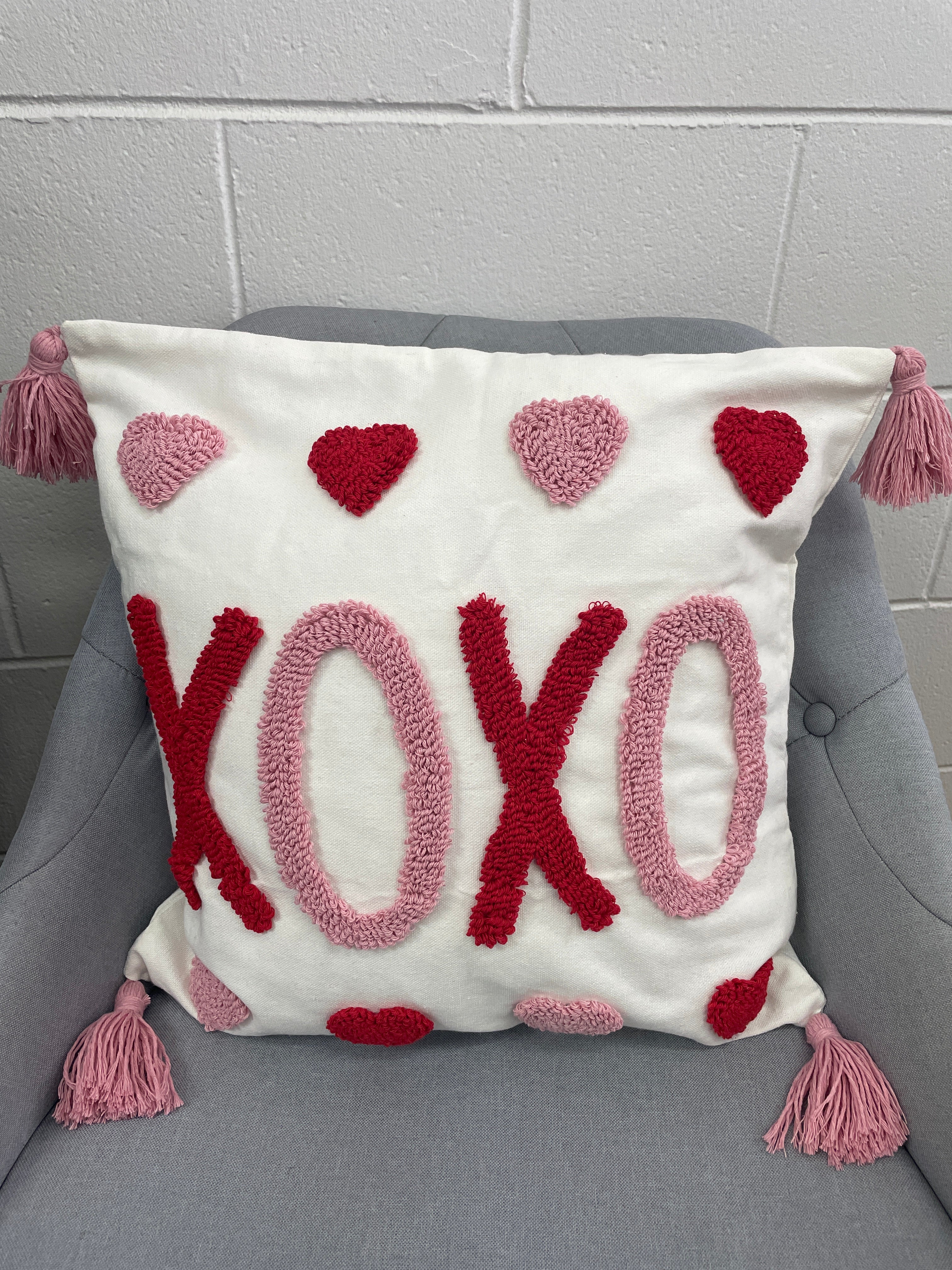 XOXO Embroidered Pillow