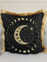 Black & Gold Moon Pillow