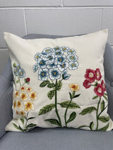 Hydrangea Embroidered Pillow