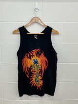 Fire Black Rose Black Tank Large