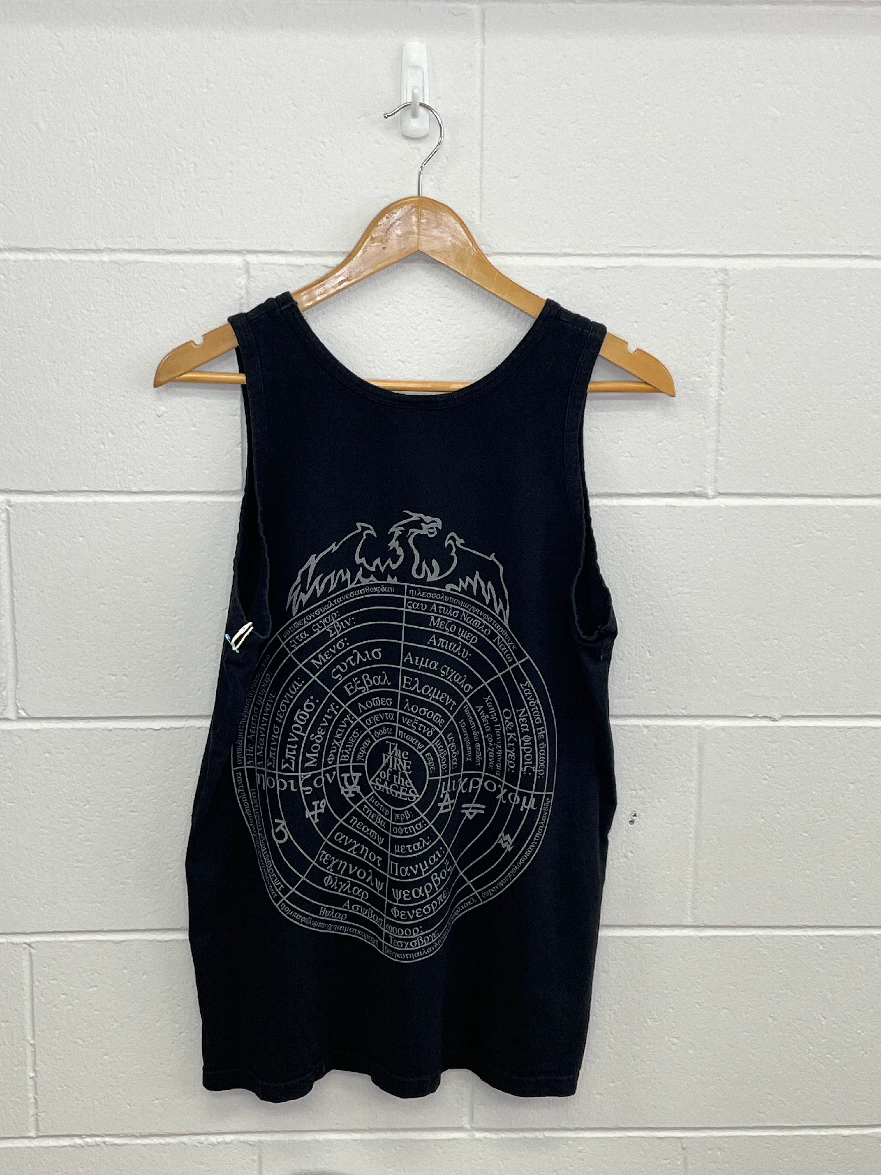 Fire Black Rose Black Tank Large