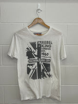 Rebel King White T-Shirt Medium