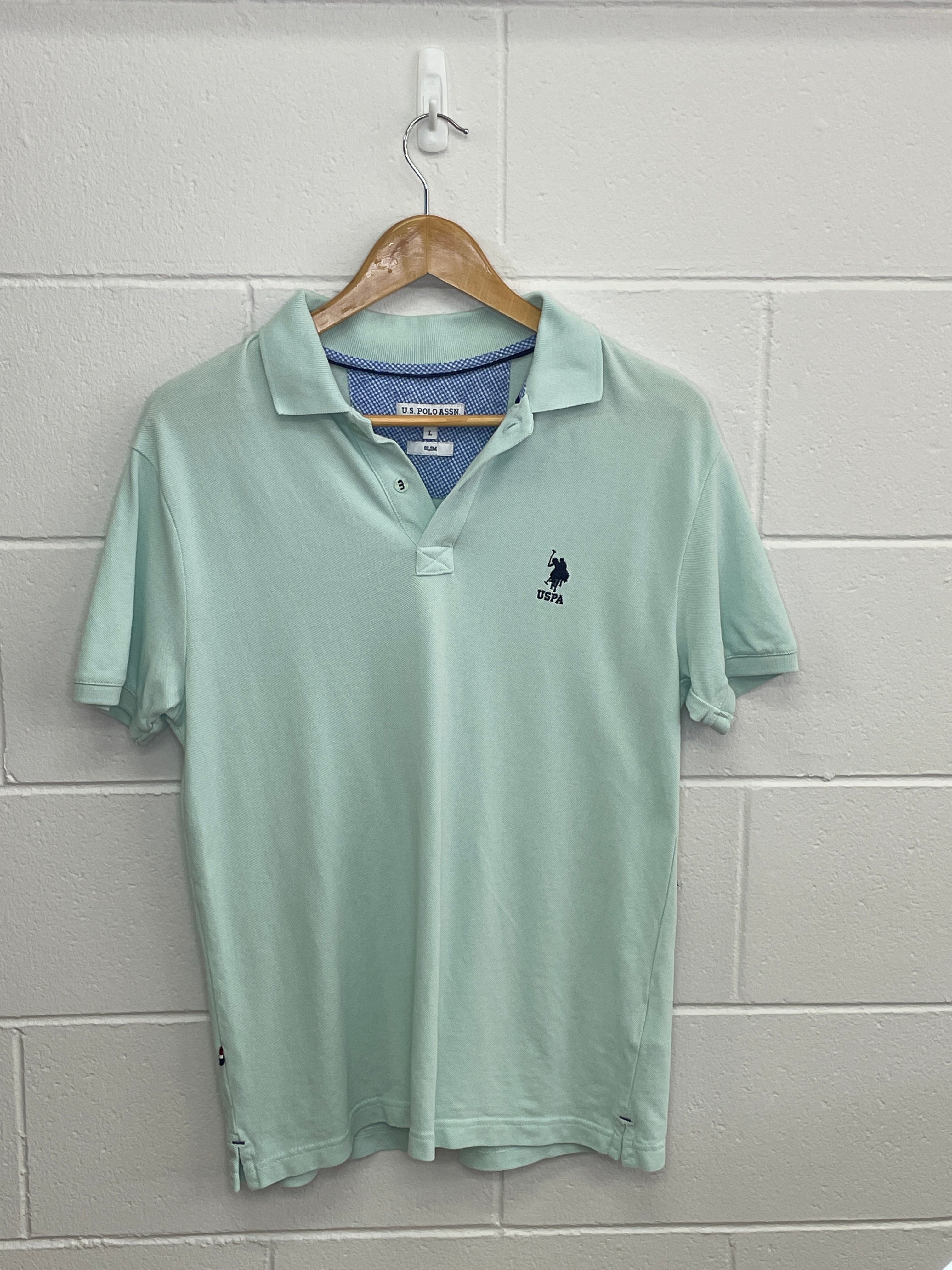 US Polo Mint Collared T-Shirt Large