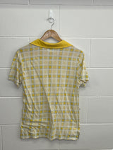 Yellow & White Plaid Shirt Medium