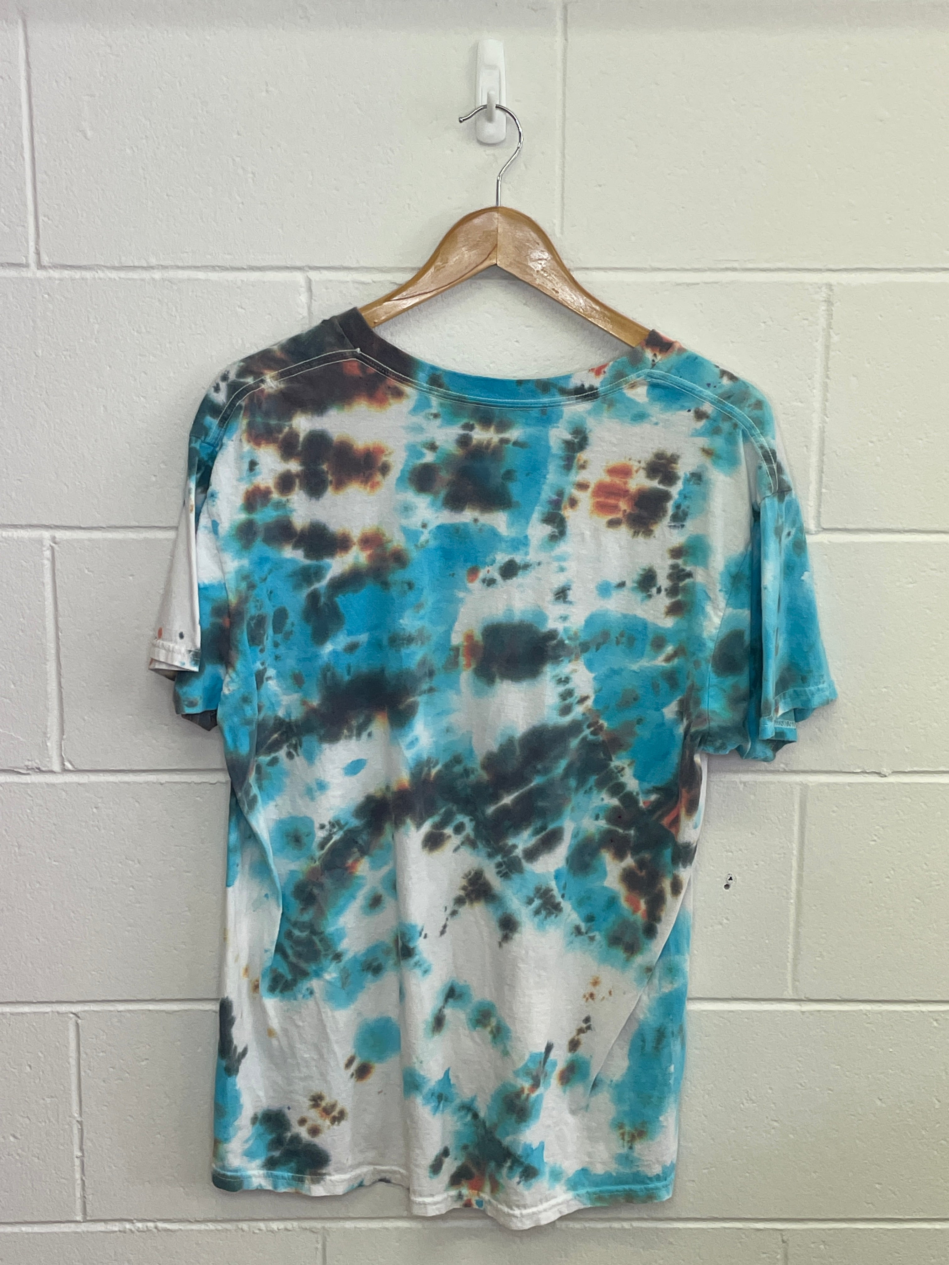 Gildan Blue Tie Dye T-Shirt Large