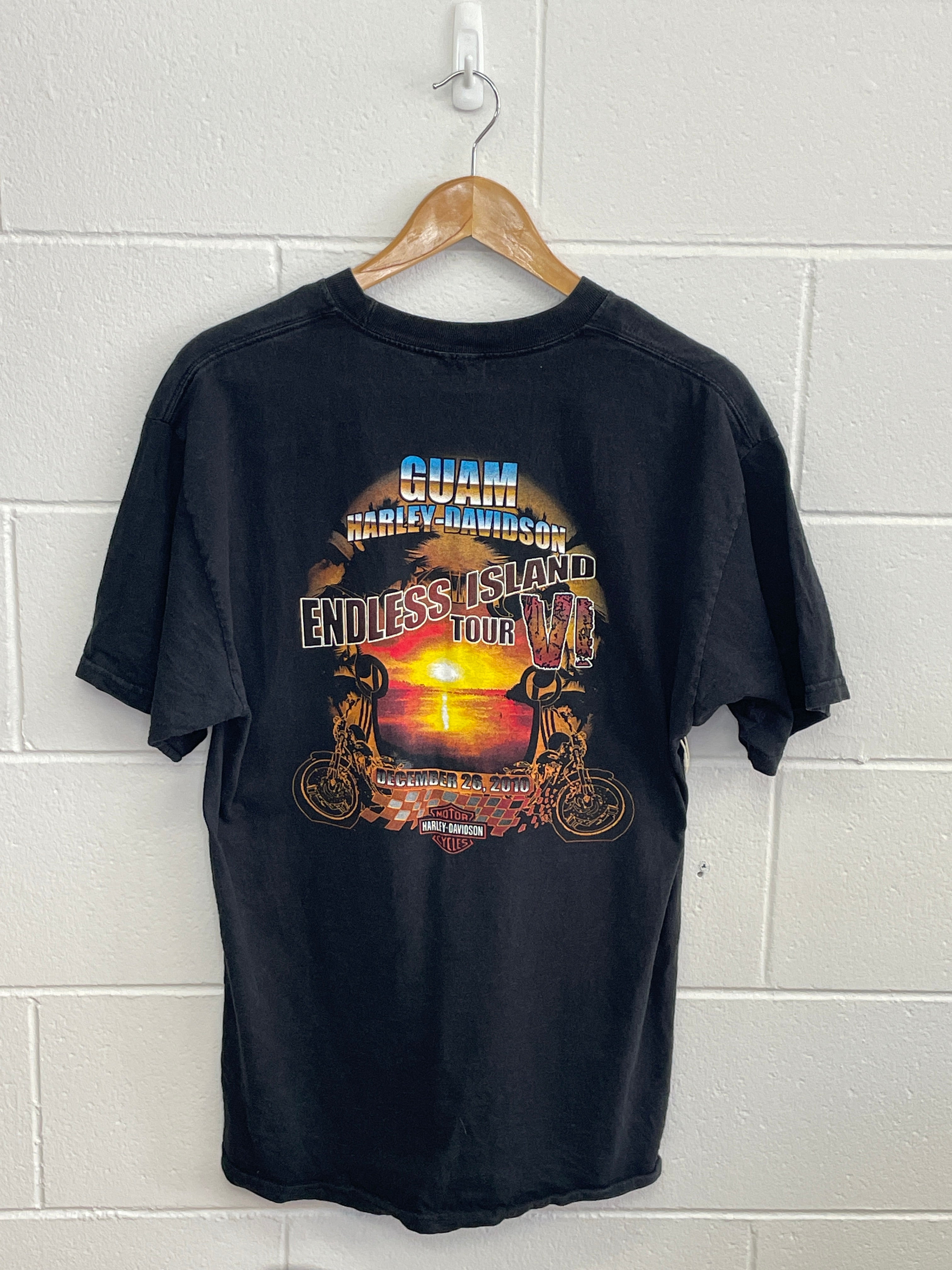 Harley Davidson Guam Black T-Shirt Large