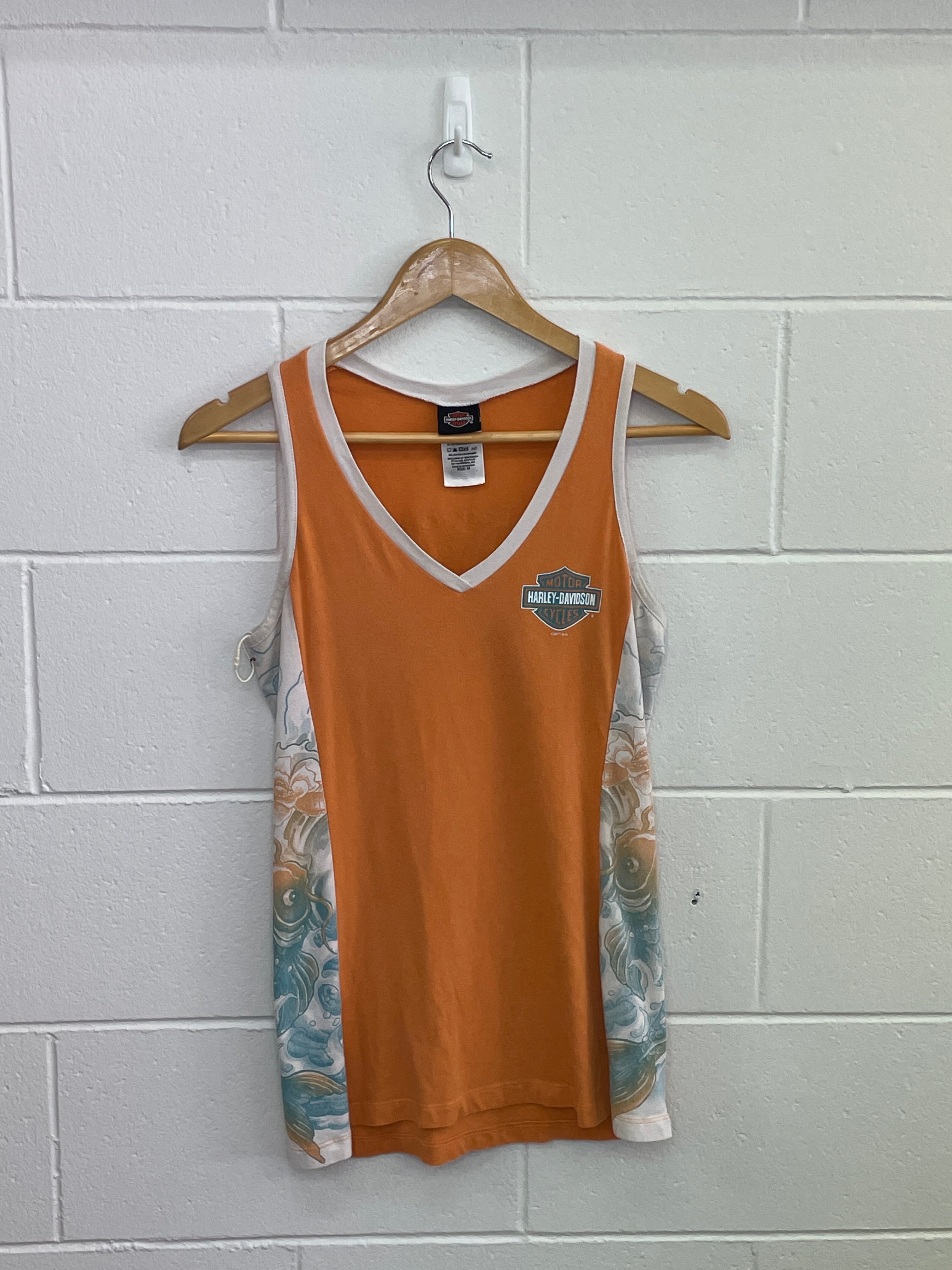 Harley Davidson Ladies Orange Tank Medium