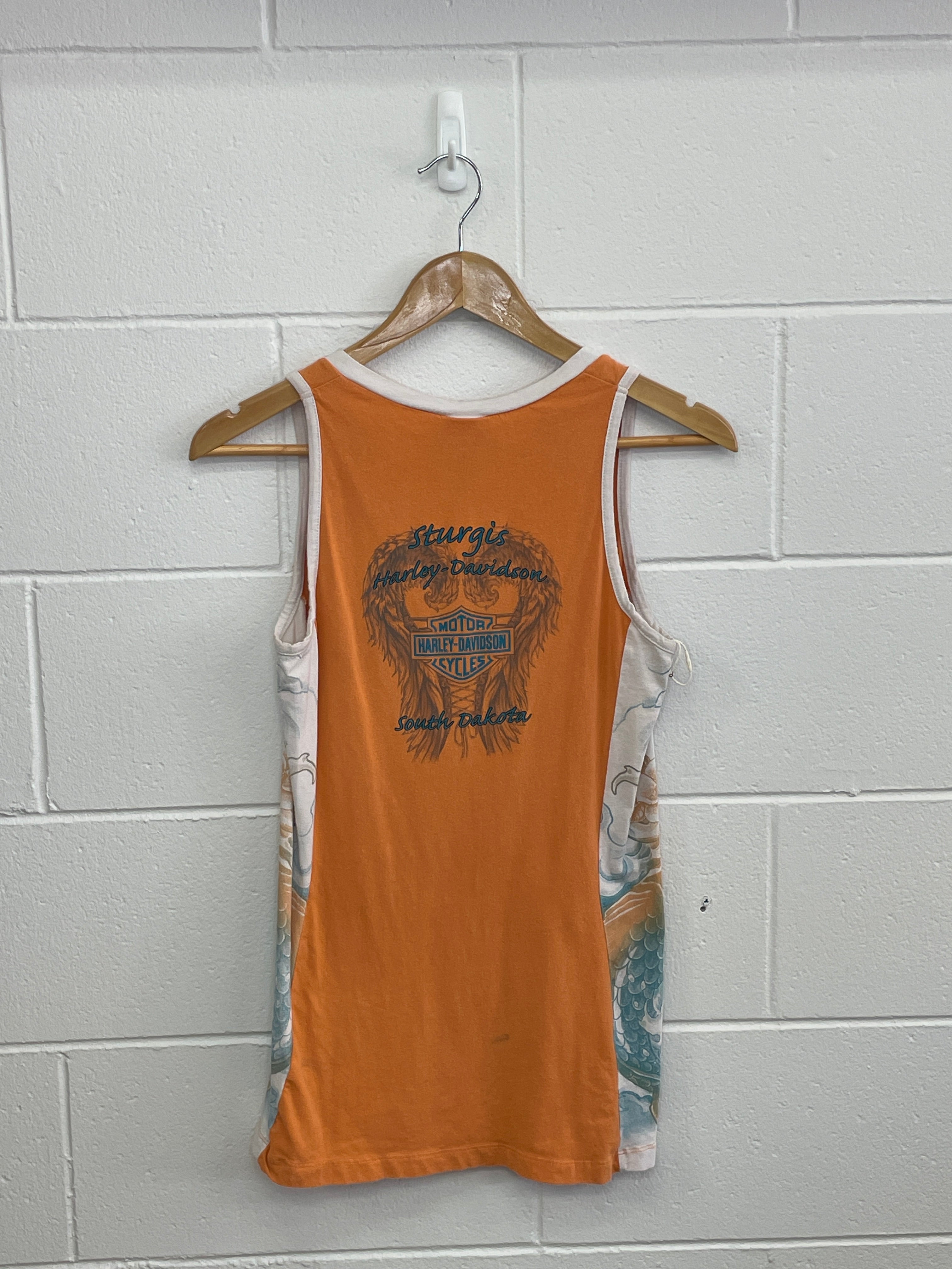 Harley Davidson Ladies Orange Tank Medium