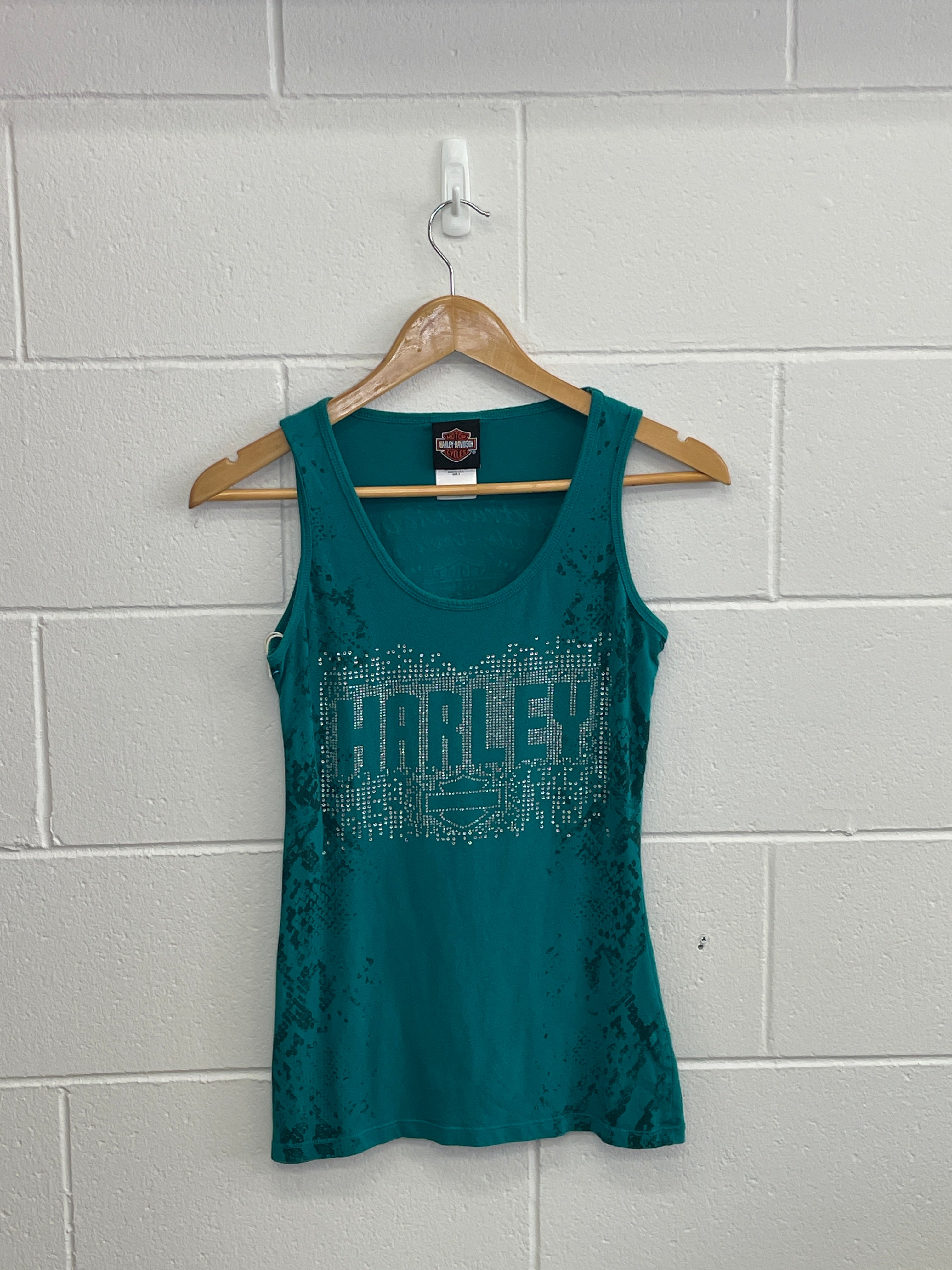 Harley Davidson Ladies Teal Tank Small