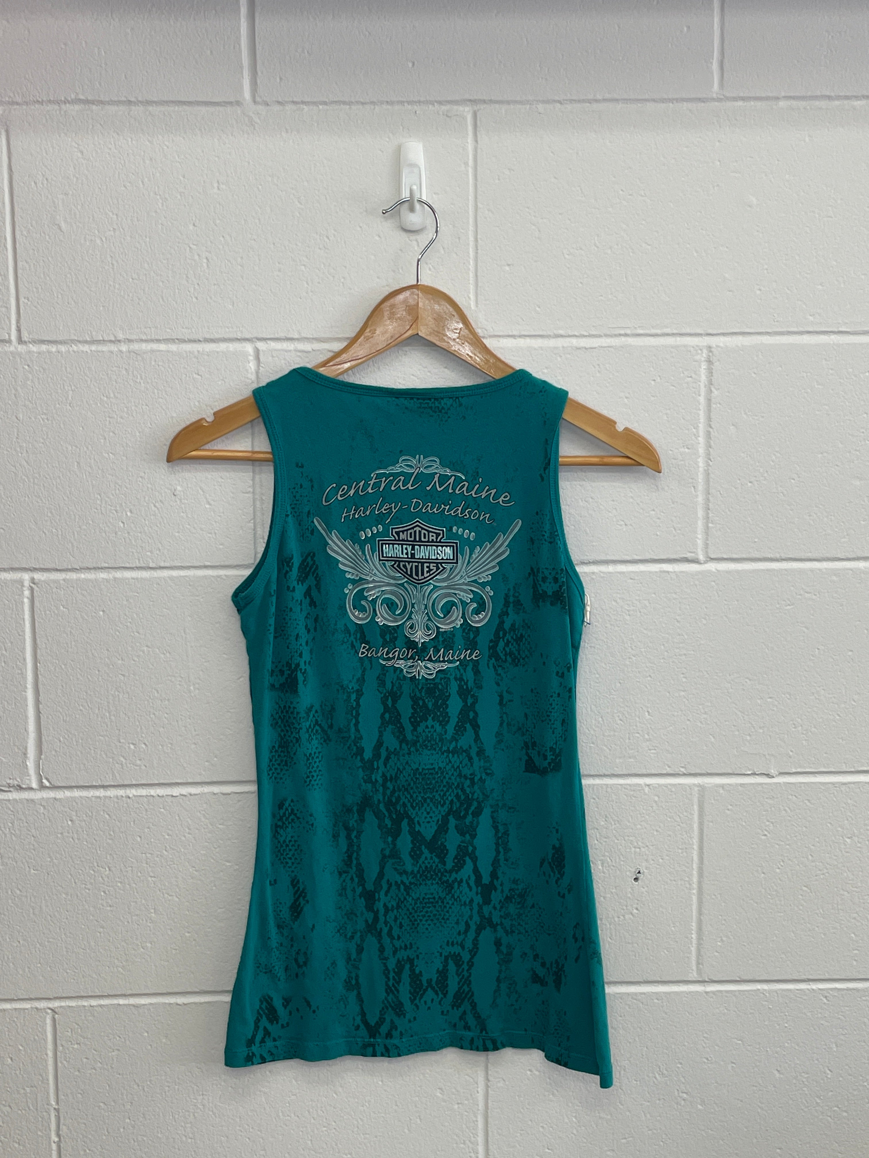 Harley Davidson Ladies Teal Tank Small