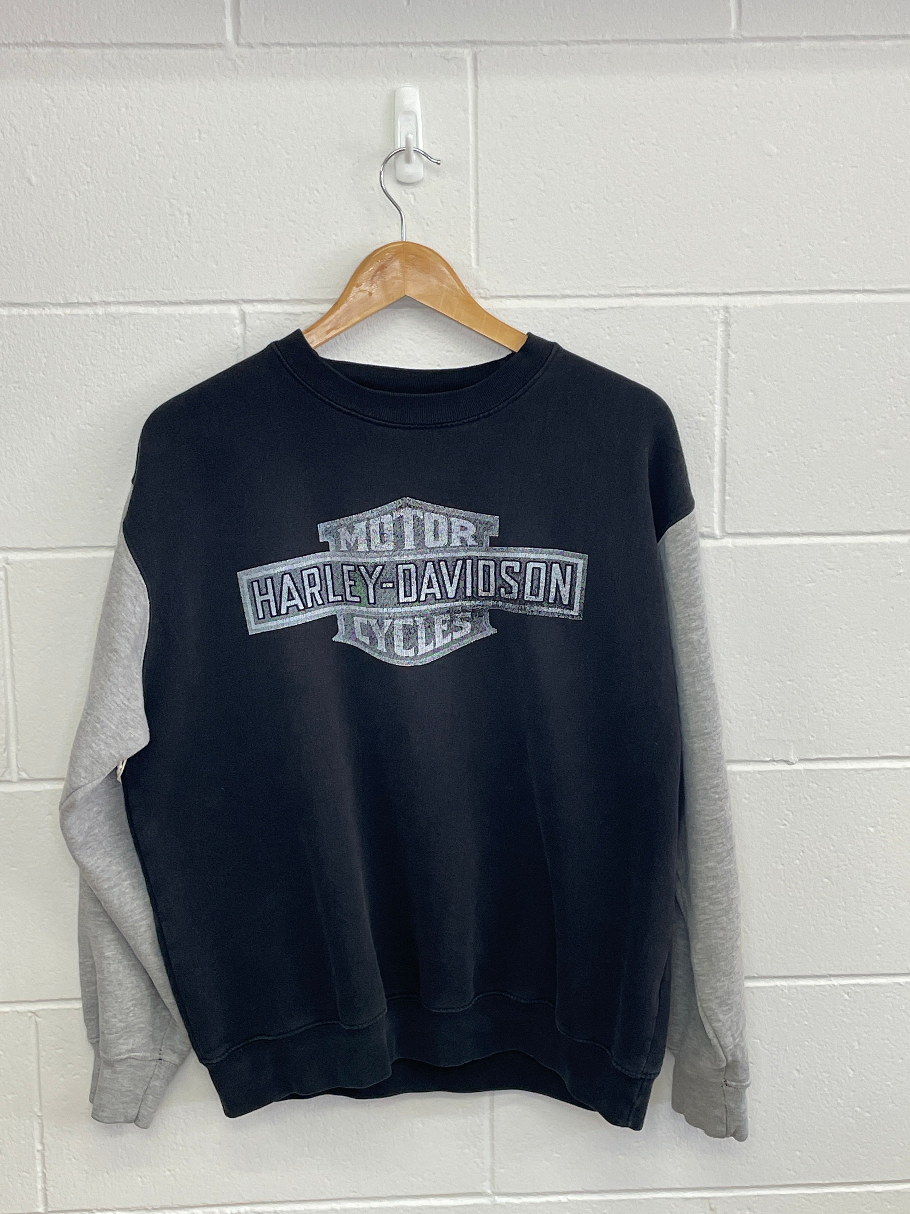 Harley Davidson Black & Grey Crewneck Large