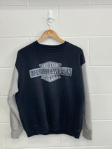 Harley Davidson Black & Grey Crewneck Large