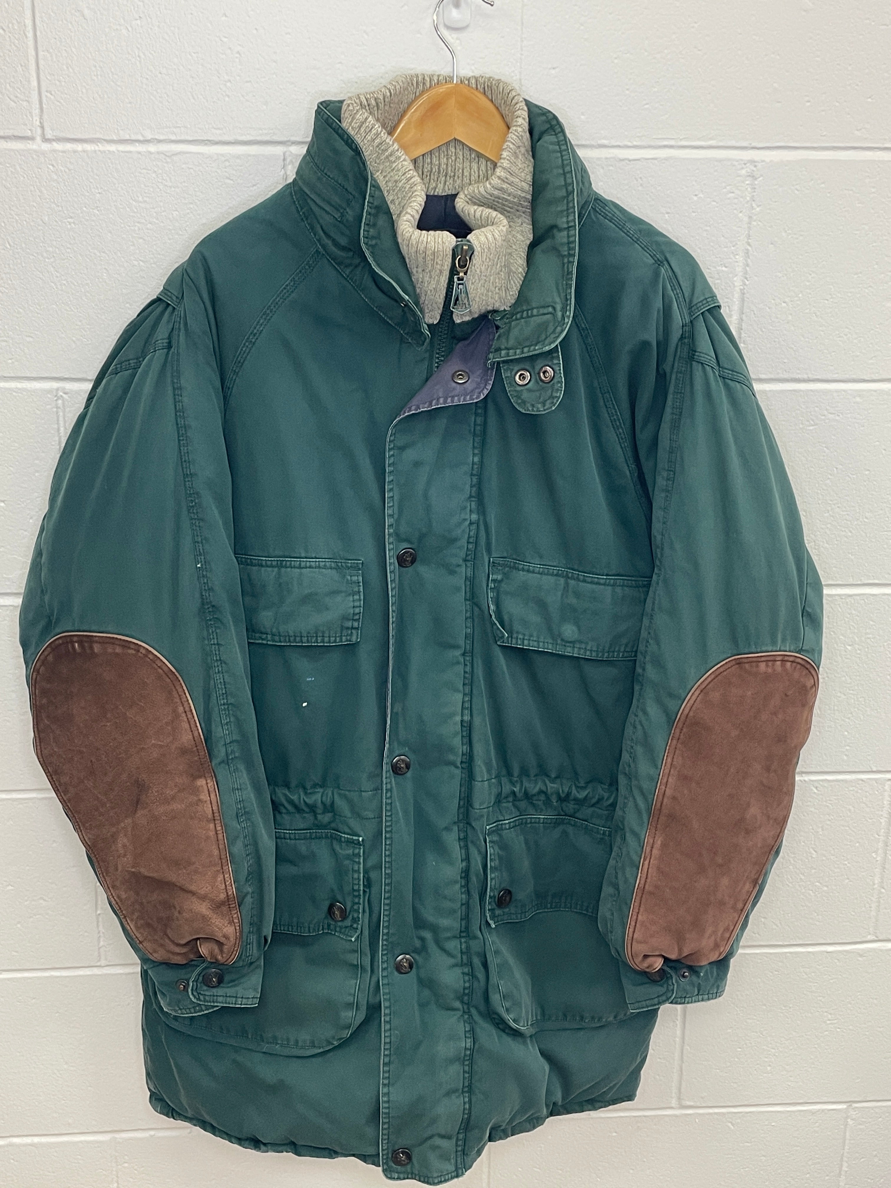 Nautica Green Wool Puffer Jacket Large