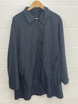 Black Longline Trench Coat Large