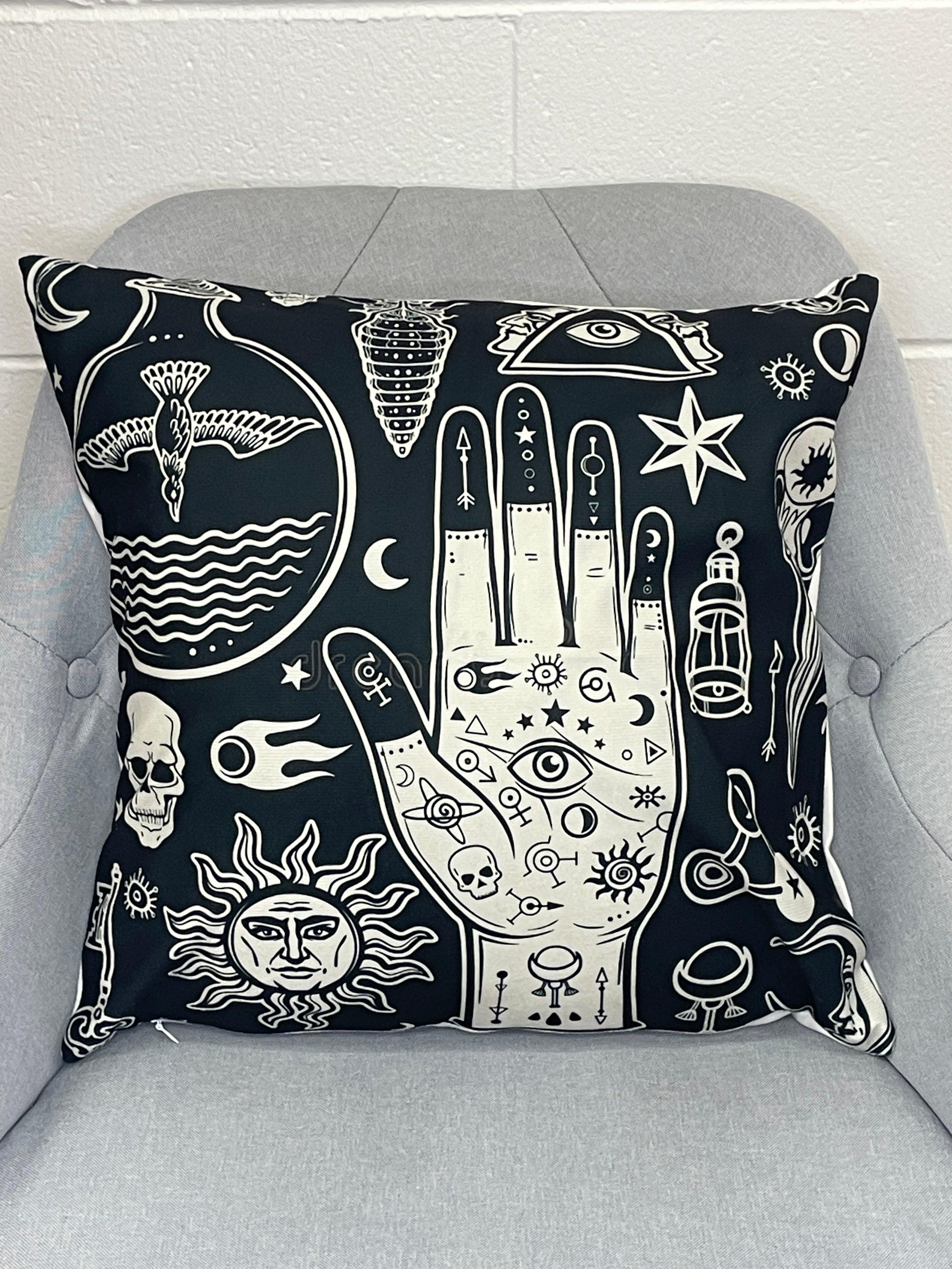 Luck And Protection Dark Grey Pillow