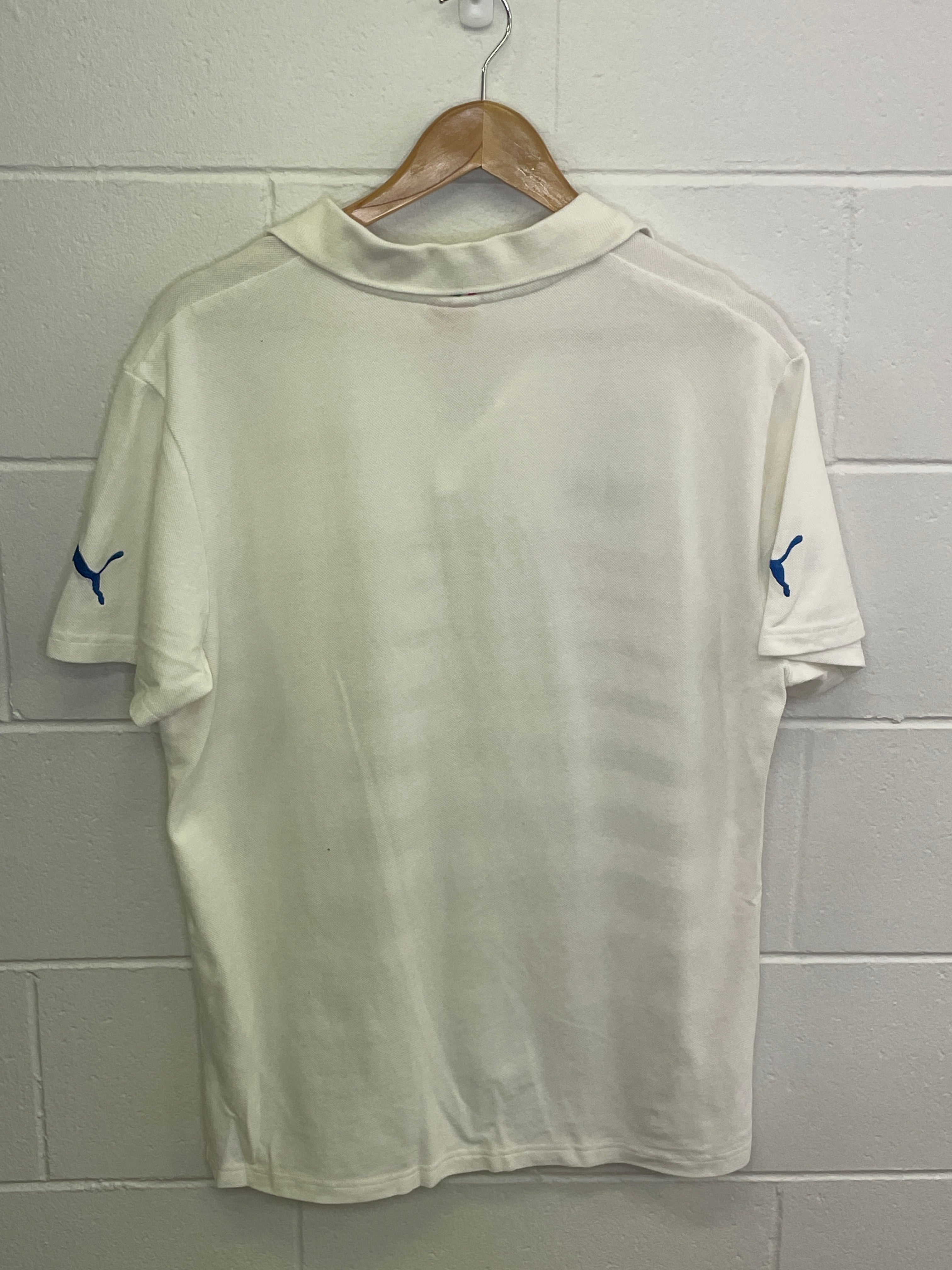 Puma Italia White Collared T-Shirt Large