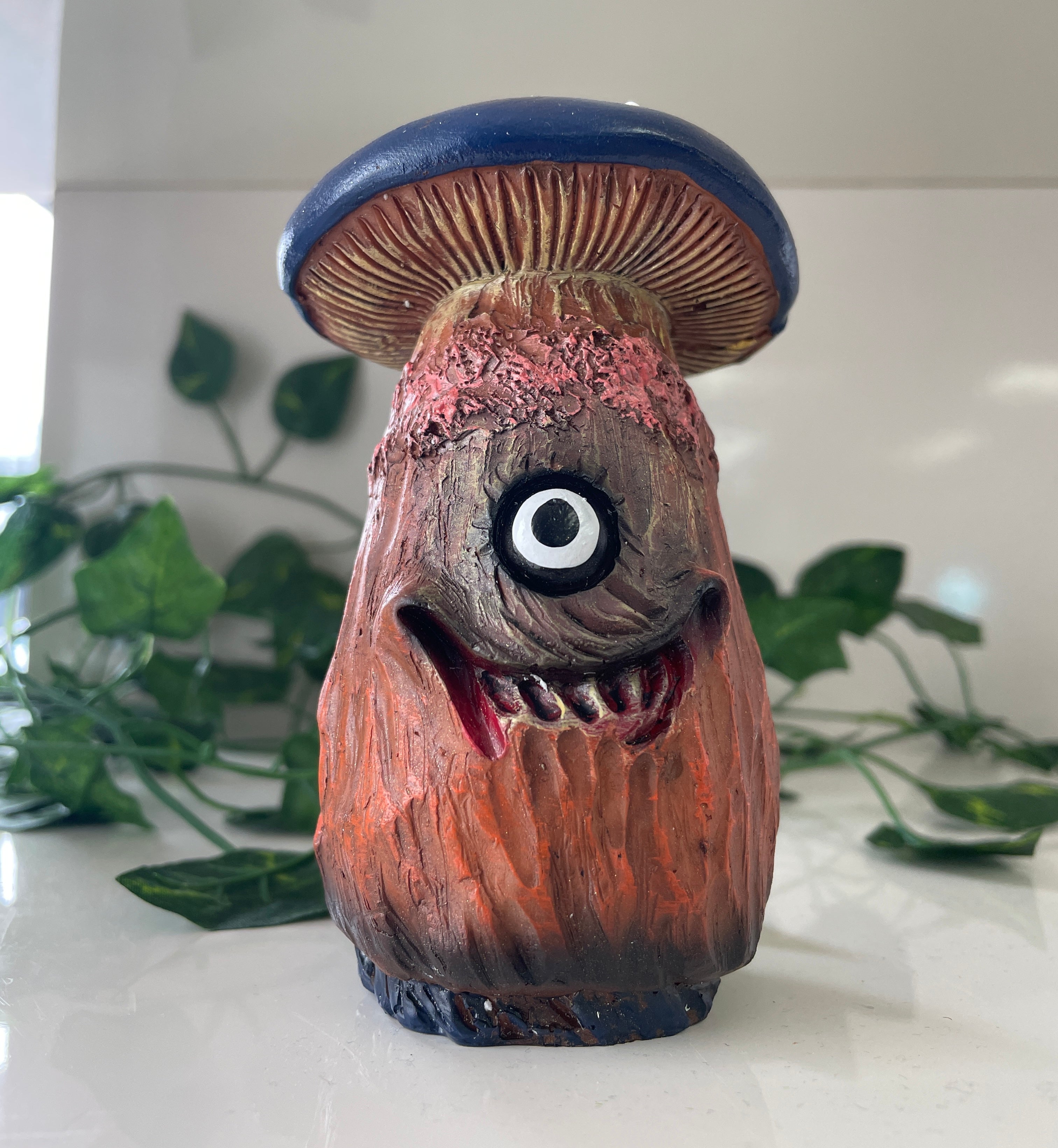 Brown Single Eyed Mushroom Ornament