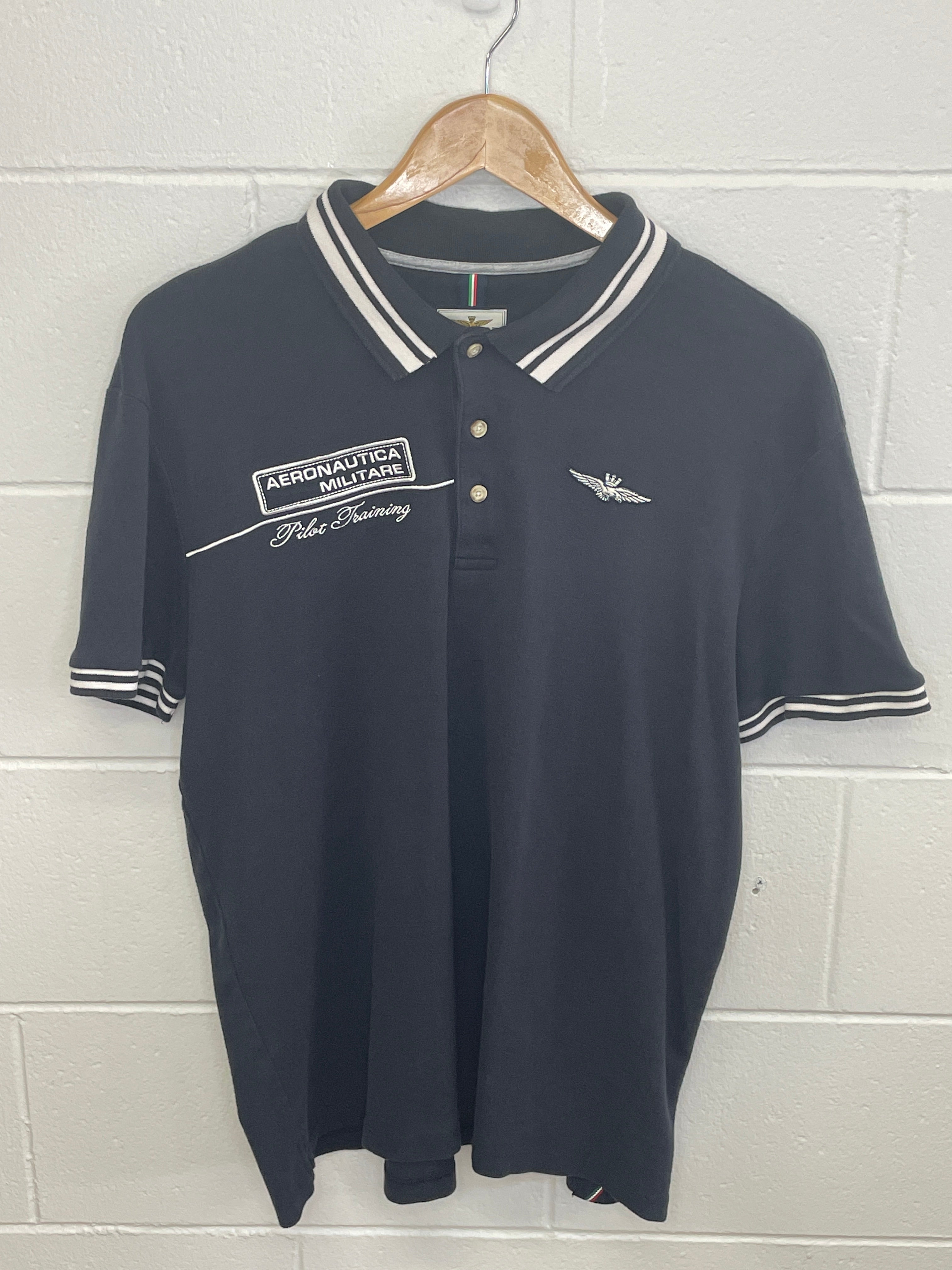 Aeronautica Militare Black Polo T-Shirt XL