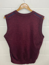 Xuema Plaid Maroon Vest XL