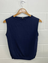 Navy Boat Neck Vest Large