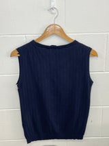 Navy Boat Neck Vest Large