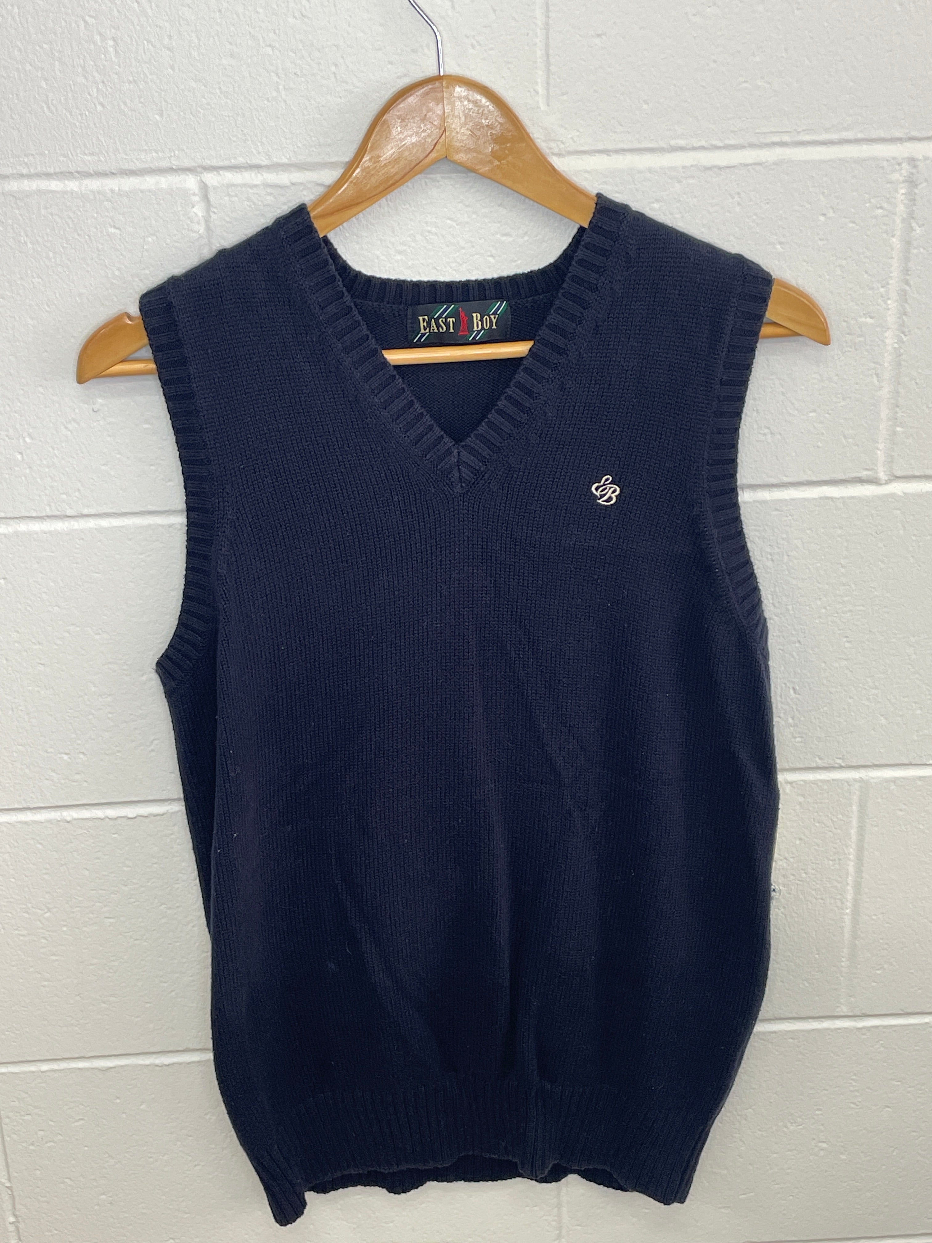 East Boy Plain Navy Vest Large