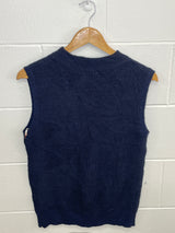 High Neck Navy Vest Medium