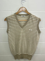 Prgr Striped Beige And Cream Vest Medium