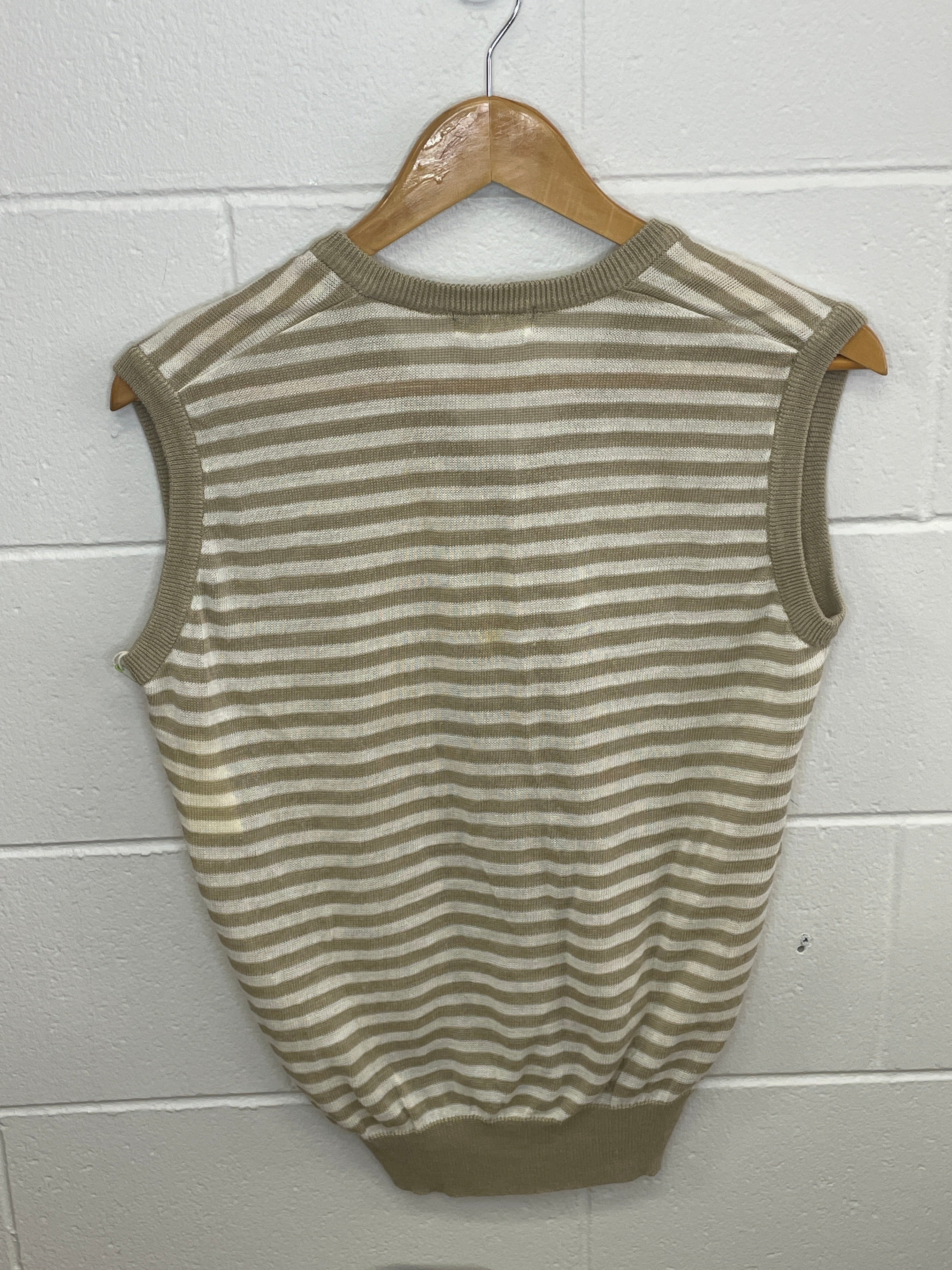 Prgr Striped Beige And Cream Vest Medium