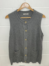 Grey Button Up Vest Large