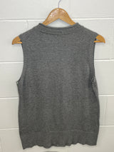 Grey Button Up Vest Large