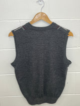 Vitesse Grey Checkered Print Vest Medium