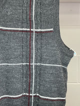 Vitesse Grey Checkered Print Vest Medium