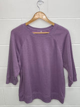 Purple 3/4 Sleeve Crewneck Large