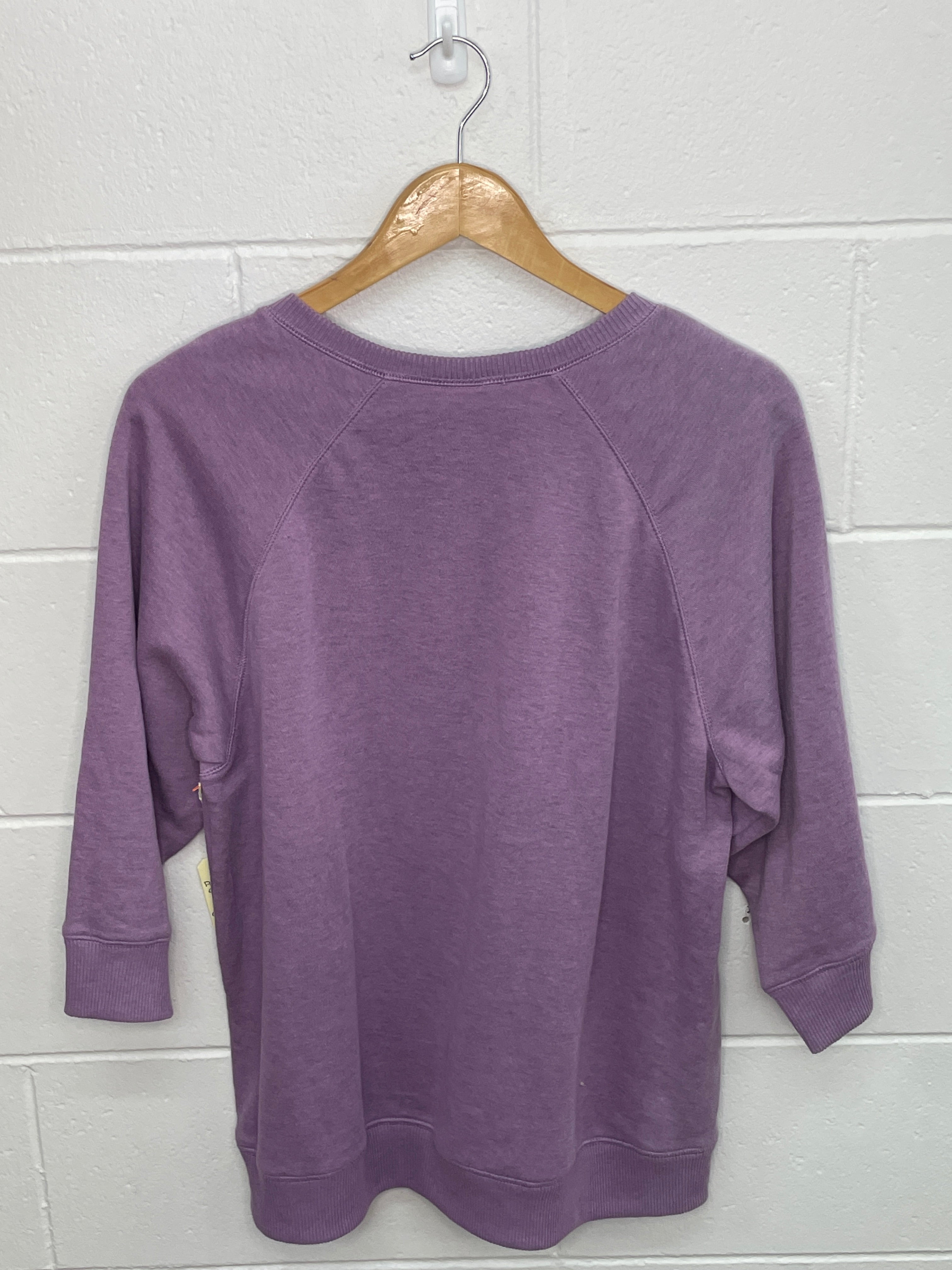 Purple 3/4 Sleeve Crewneck Large