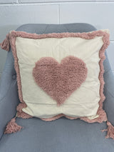 Pink Heart Linen Blend Pillow