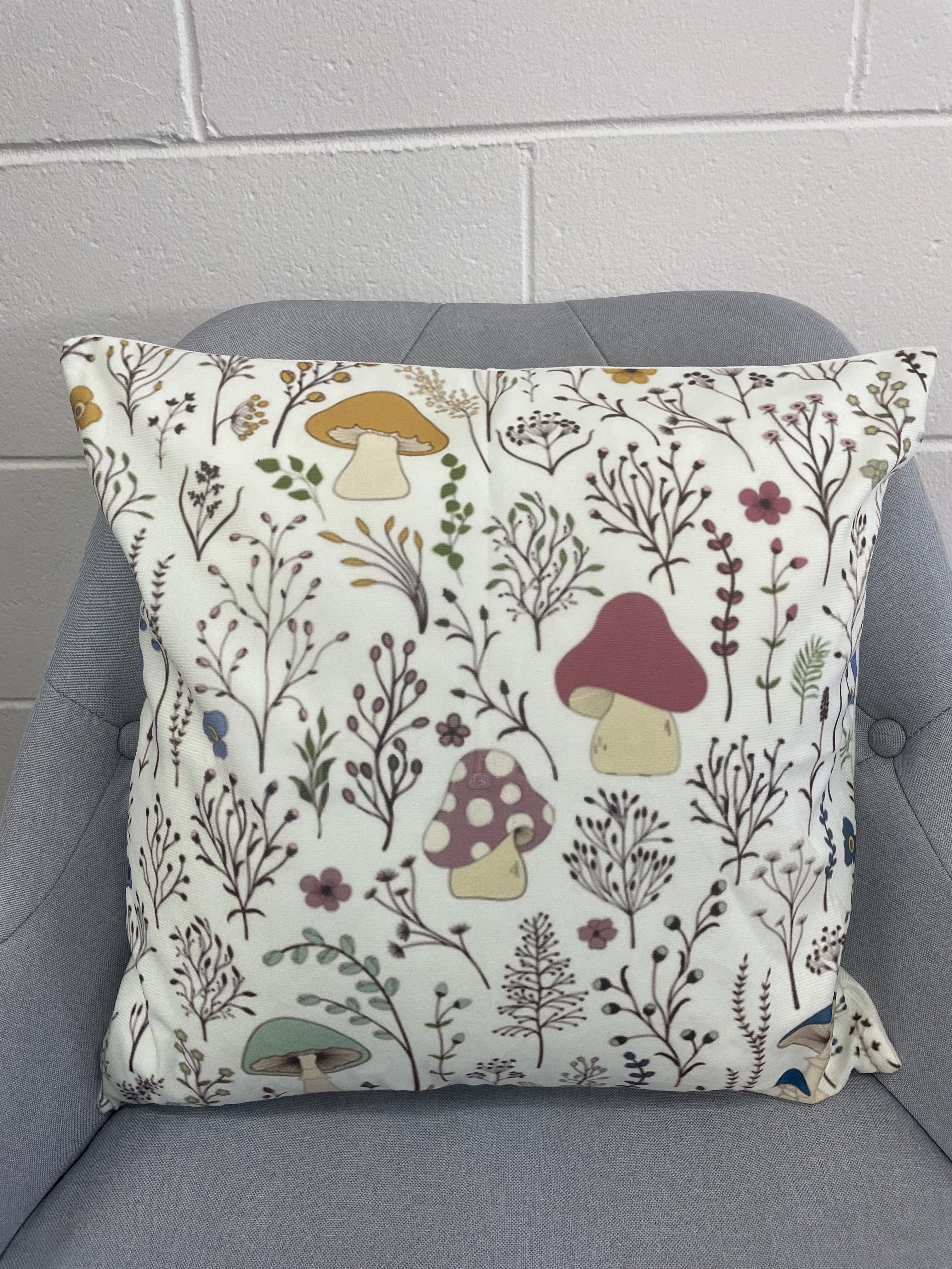 Mushroom White Pillow