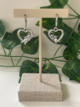 Silver Plated Cupid Laying On Heart Earrings