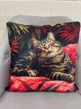 Relaxing Tabby Cat Pillow