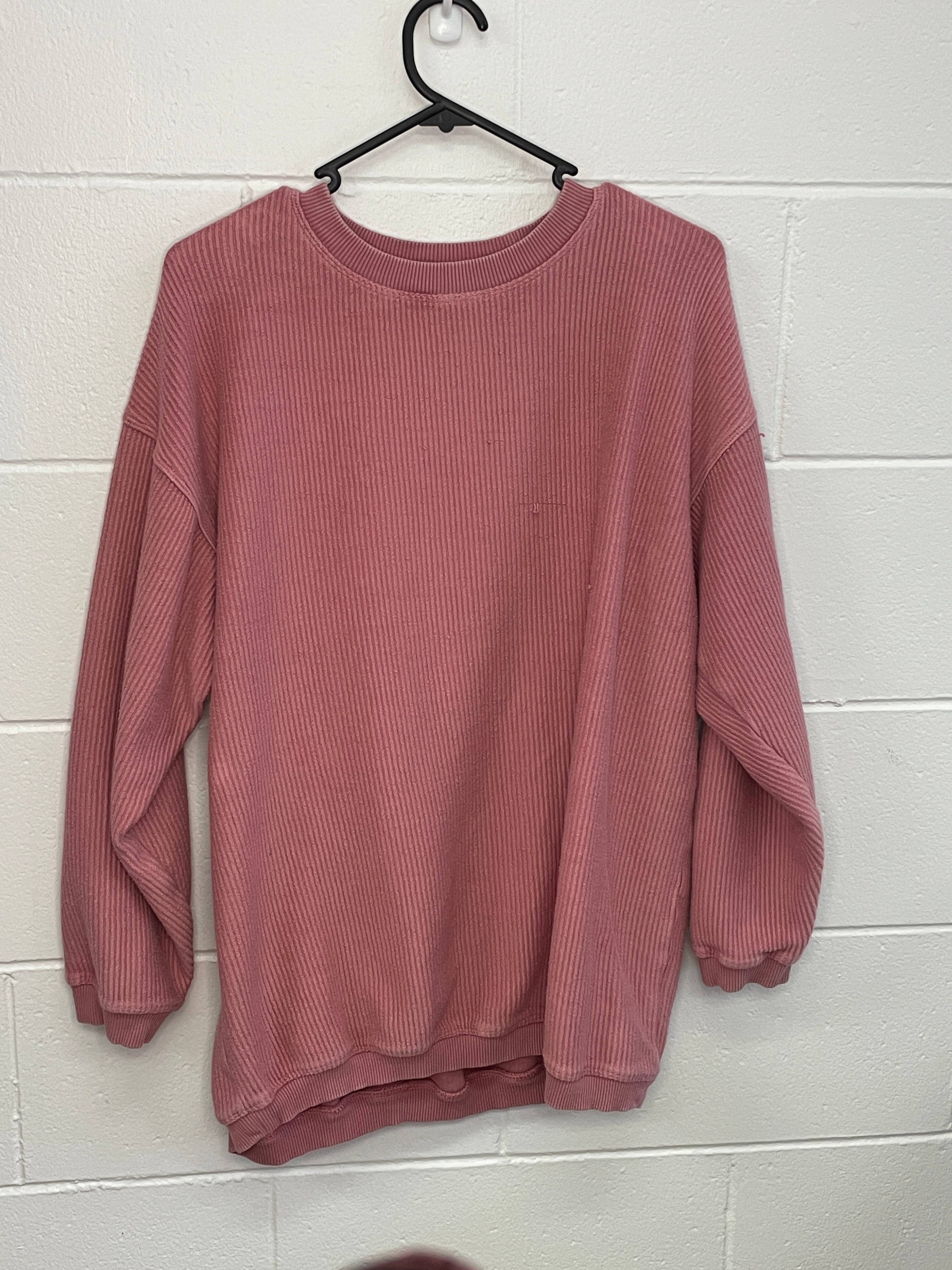 Pink Ribbed Crewneck XS