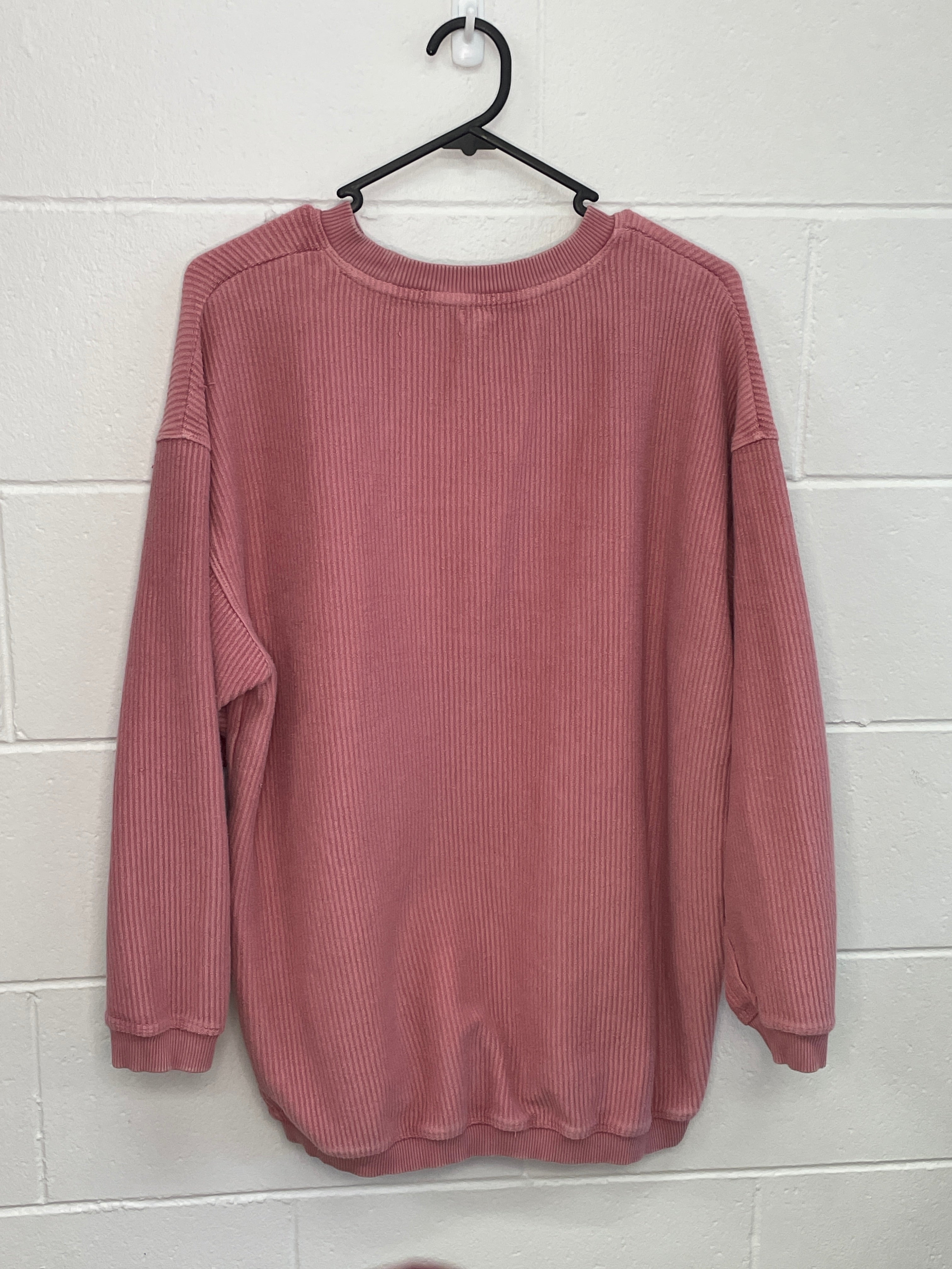 Pink Ribbed Crewneck XS