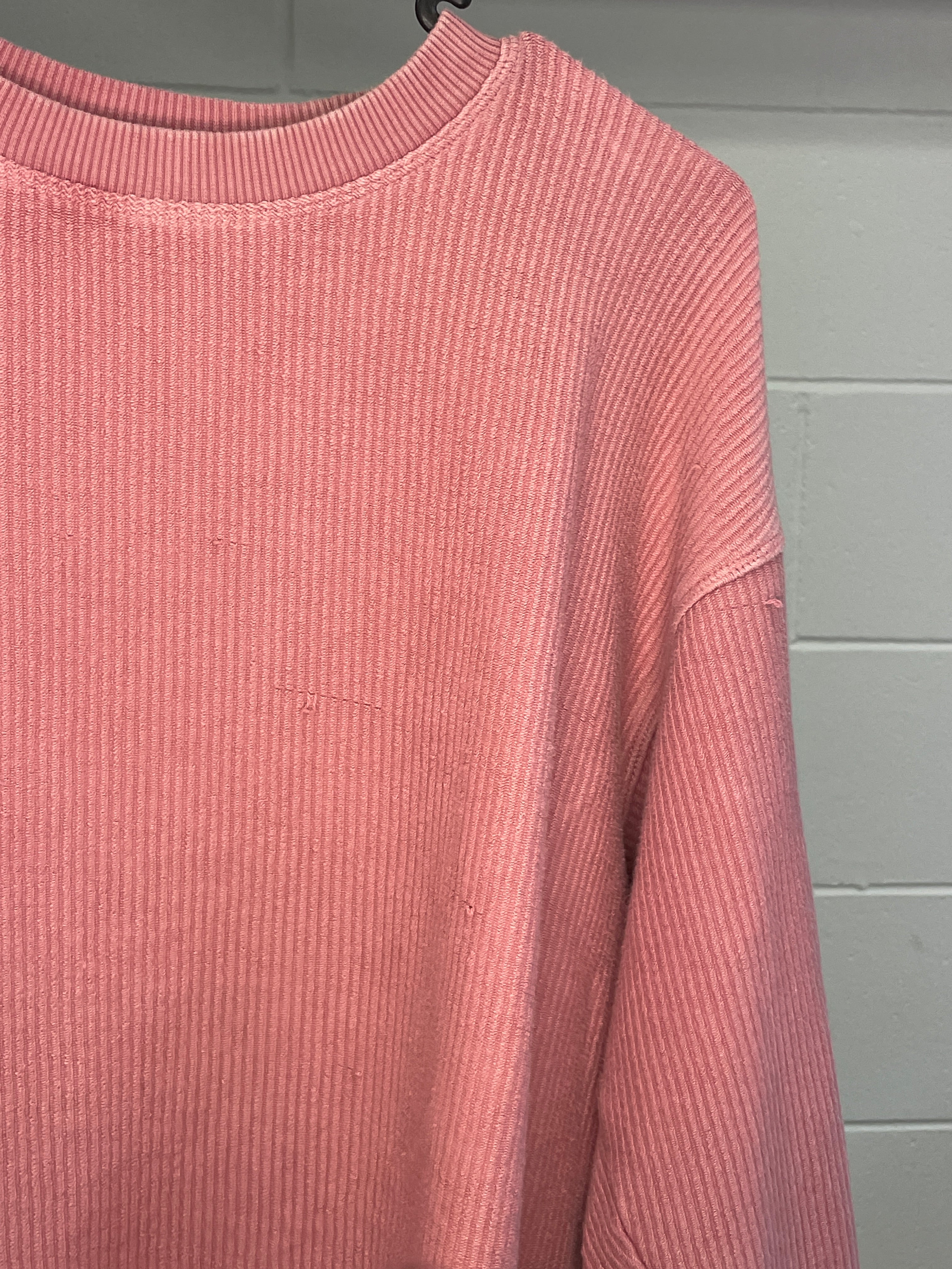 Pink Ribbed Crewneck XS