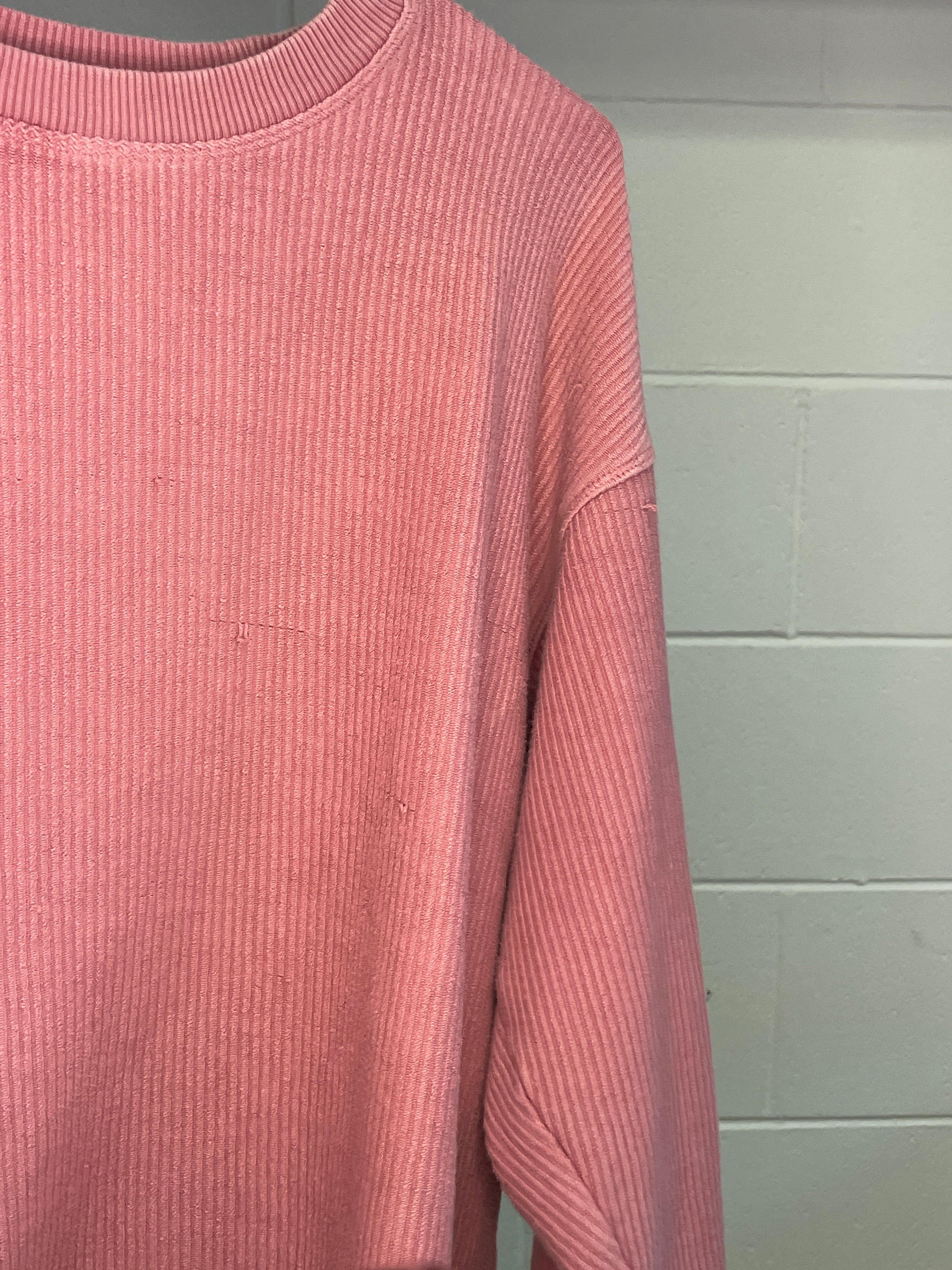 Pink Ribbed Crewneck XS