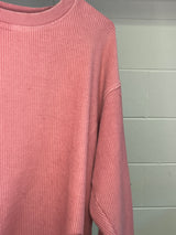 Pink Ribbed Crewneck XS