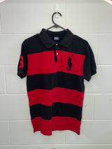 Ralph Lauren Red & Black Polo T-Shirt Medium