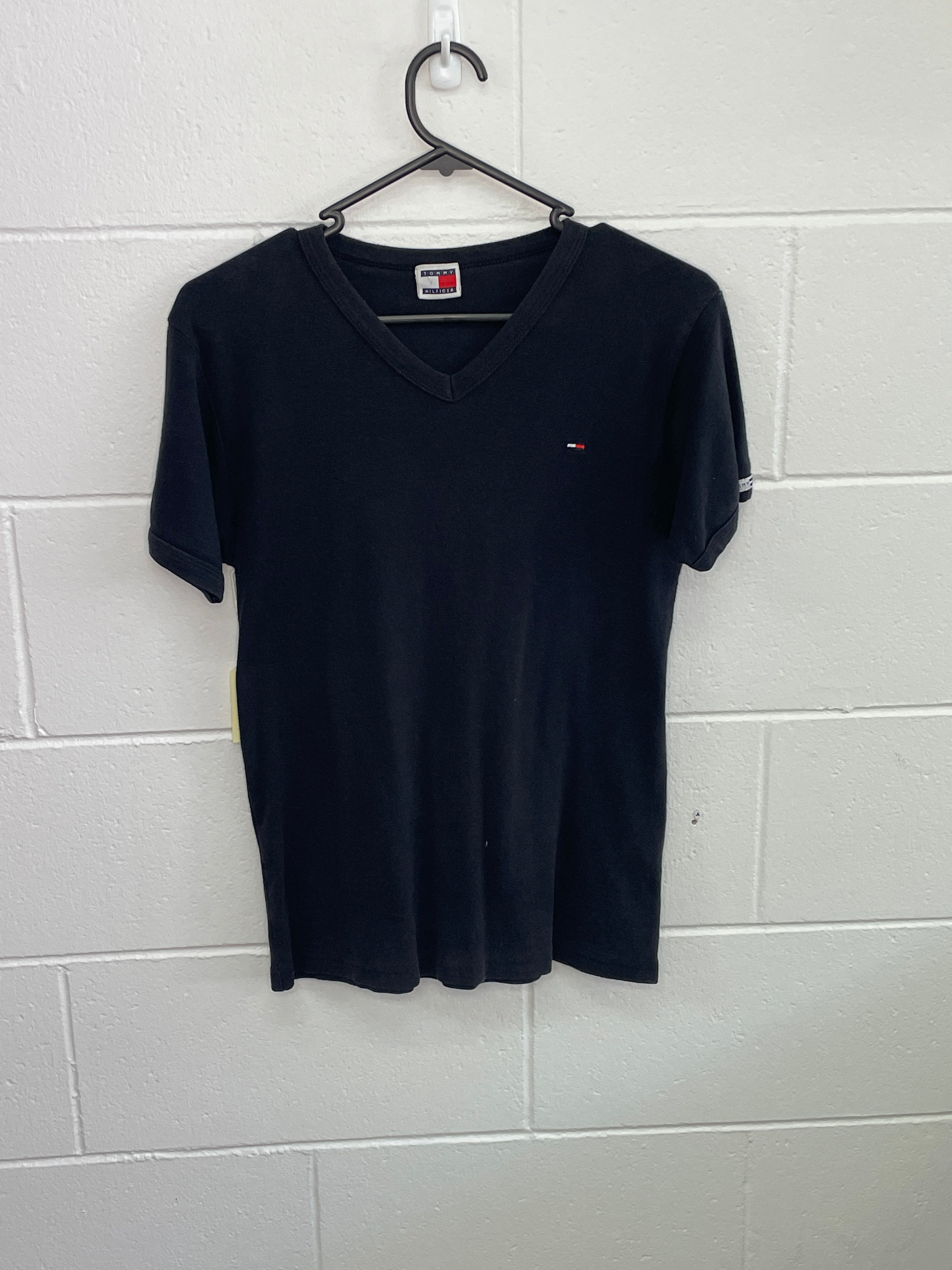 Tommy Hilfiger Black V Neck T-Shirt XS