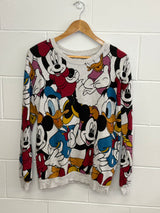 Disney Mickey & Friends Grey Crewneck Large