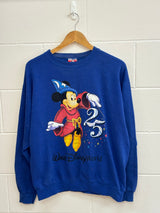 Disney Mickey Mouse 25th Anniversary Blue Crewneck Small